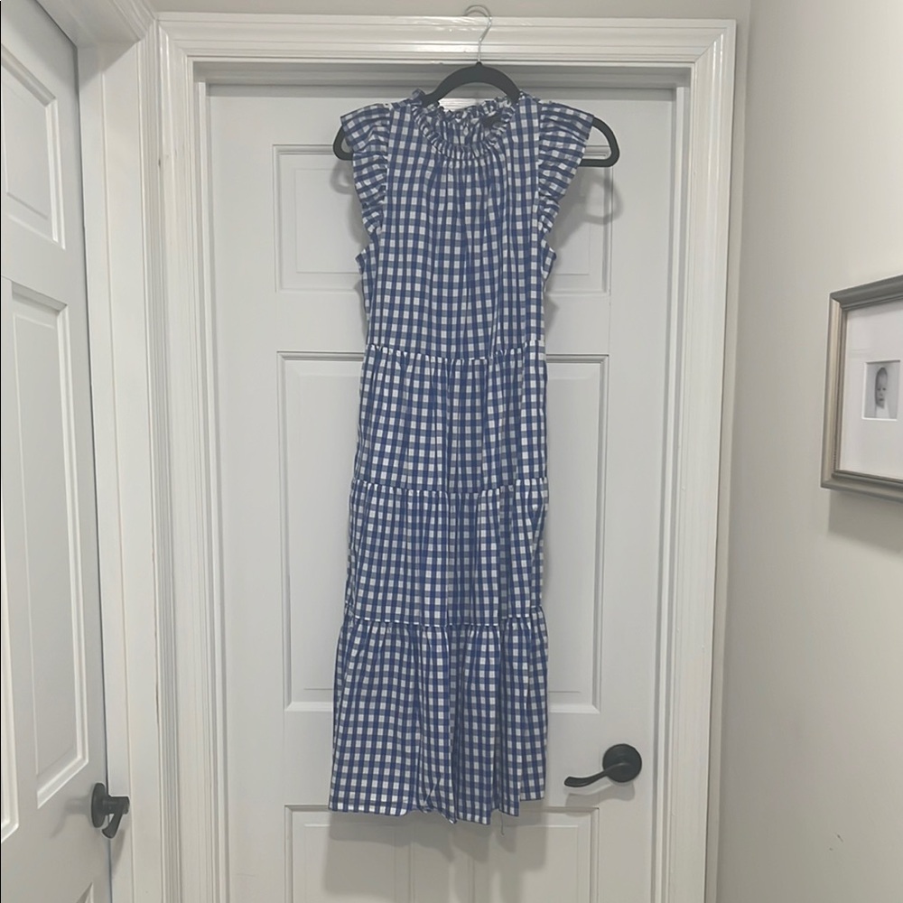 Blue Gingham Sleeveless Dress
